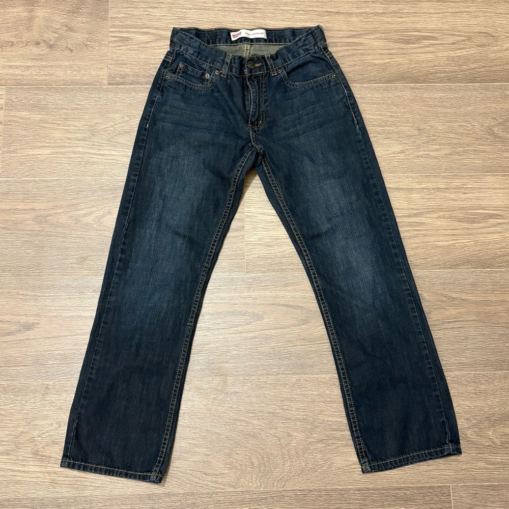 Levi's 505 Regular Fit Jeans Women's 12 Reg W26 L26 Dark Wash Straight Leg